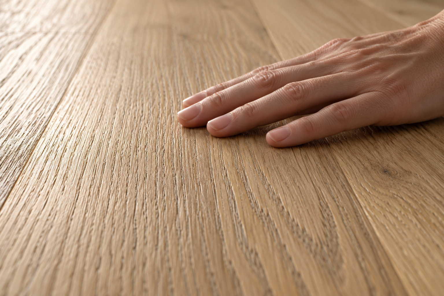 Textura del roble cepillado bajo la mano